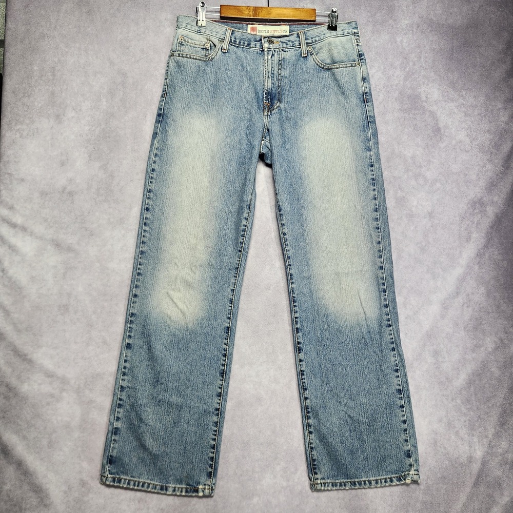 Mossimo Denim Supply Co Logan Mens 33x32 Light Wash Straight Leg Jeans Pants